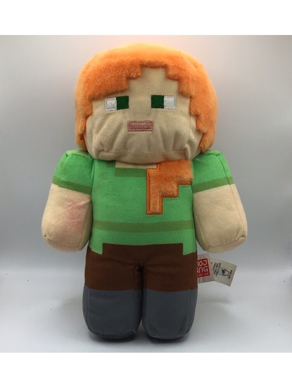 Minecraft Alex Plush Toy – Pixelated Character, Green Shirt & Orange Hair